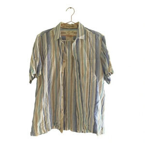 Tasso Elba Island Men's Multicolor Short Sleeve Button Down Shirt Size Large